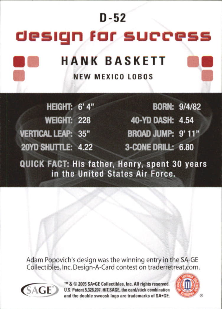 2006 Sage HIT Football "Design for Success Silver" Insert Cards - Picture 73 of 77