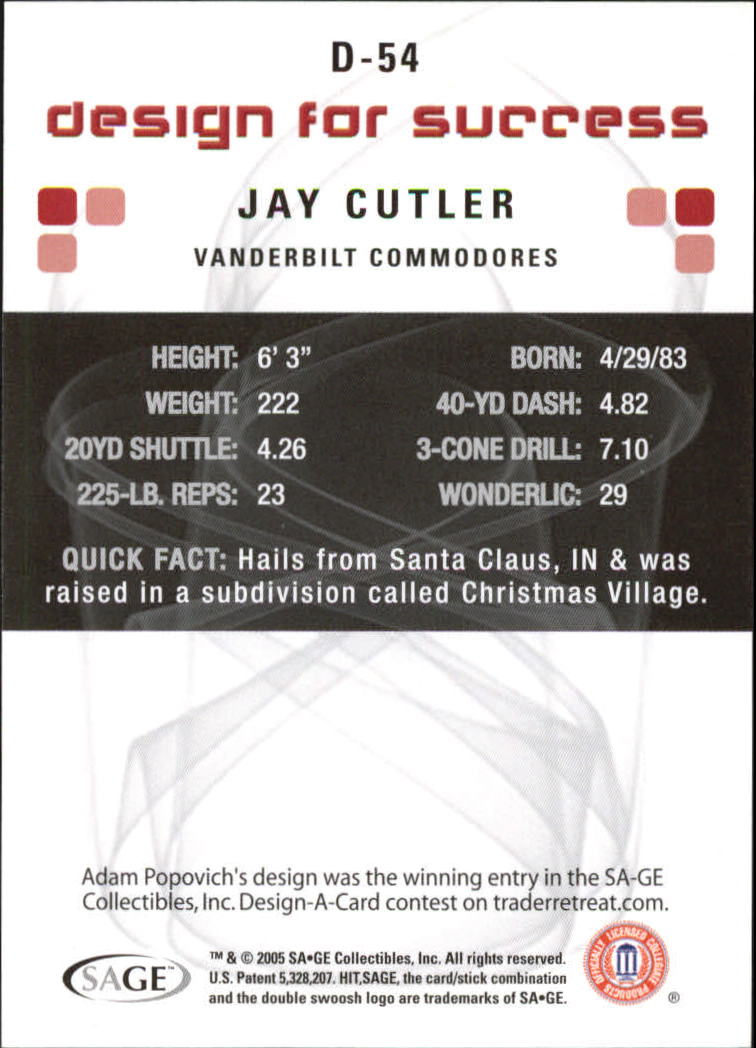 2006 Sage HIT Football "Design for Success Silver" Insert Cards - Picture 77 of 77