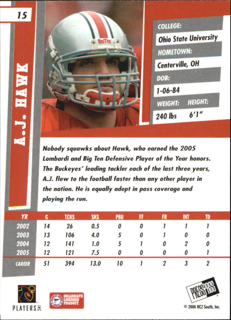 2006 Press Pass SE Football "Main Set" Cards - Picture 31 of 81