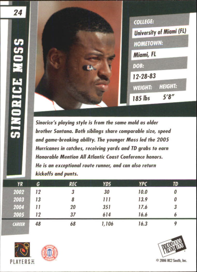2006 Press Pass SE Football "Main Set" Cards - Picture 49 of 81