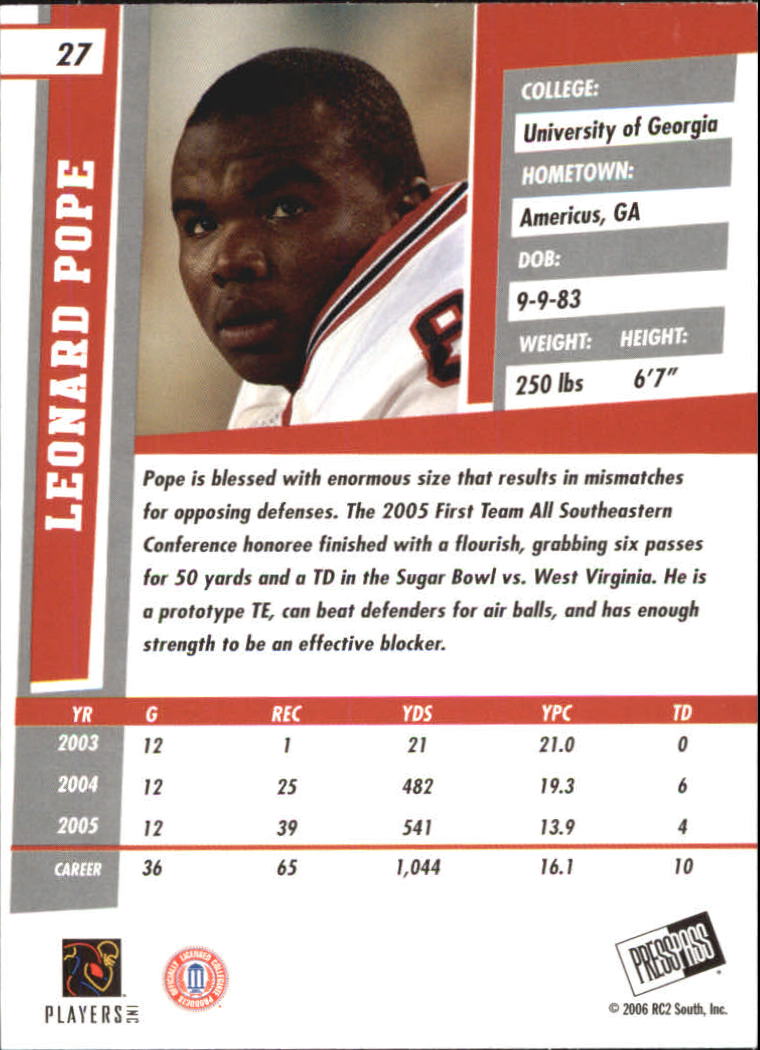 2006 Press Pass SE Football "Main Set" Cards - Picture 55 of 81
