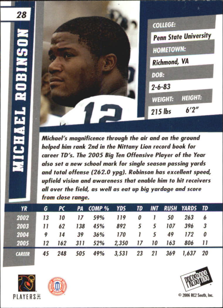 2006 Press Pass SE Football "Main Set" Cards - Picture 57 of 81