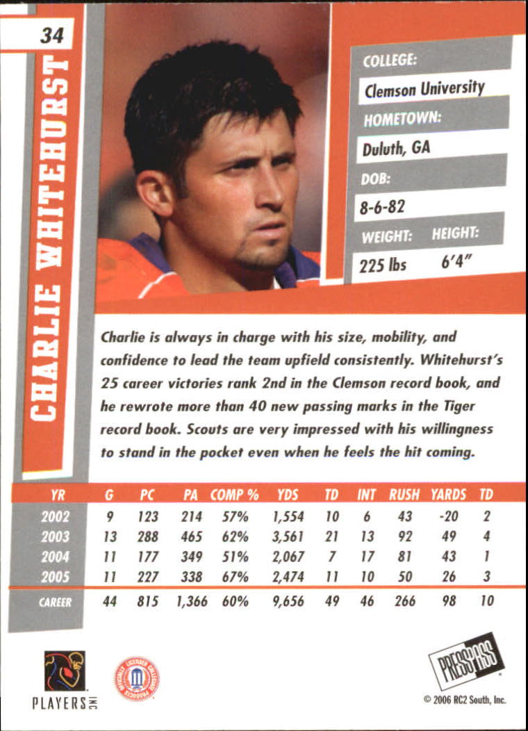 2006 Press Pass SE Football "Main Set" Cards - Picture 69 of 81