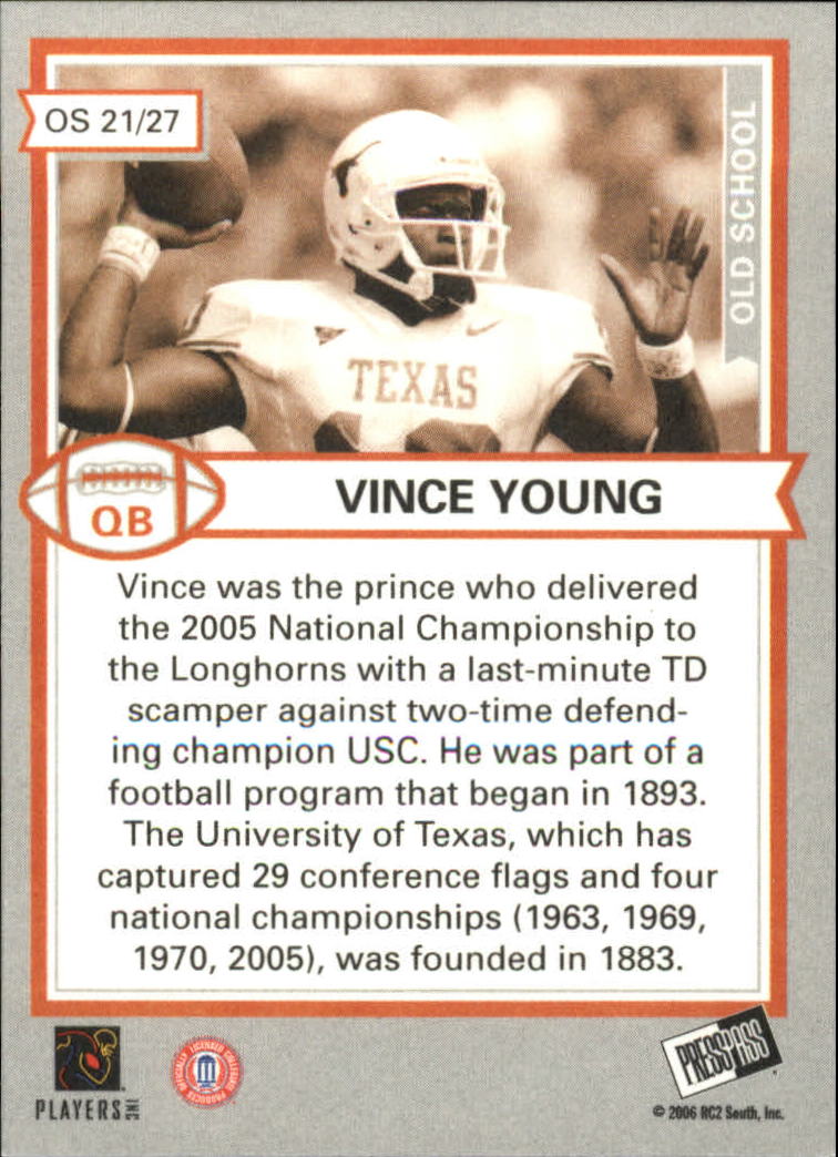 2006 Press Pass SE Old School #OS21 Vince Young back image