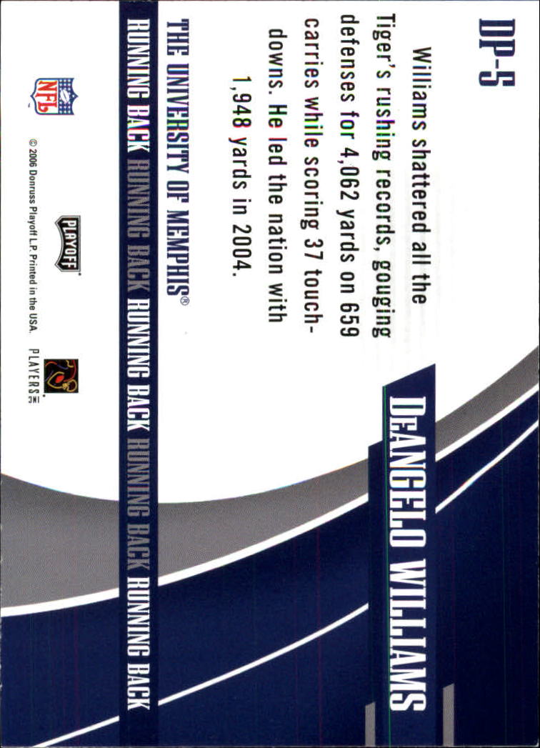 2006 Playoff Prestige Draft Picks #5 DeAngelo Williams back image