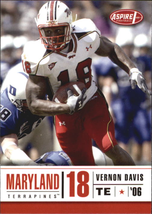 2006 Fleer #196 Vernon Davis rookie card, Maryland Terrapins