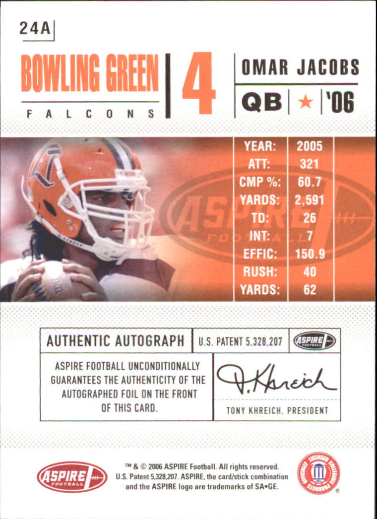 2006 Aspire (Sage) Football "Insert and Promo" Cards - Picture 53 of 61