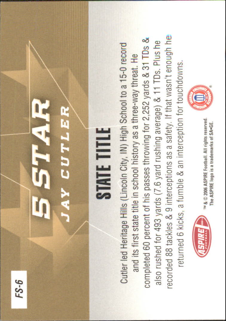 2006 Aspire (Sage) Football "Insert and Promo" Cards - Picture 13 of 61