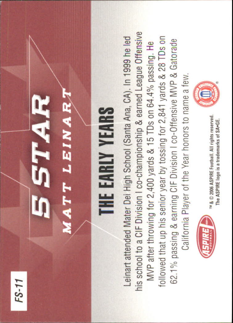 2006 Aspire (Sage) Football "Insert and Promo" Cards - Picture 23 of 61