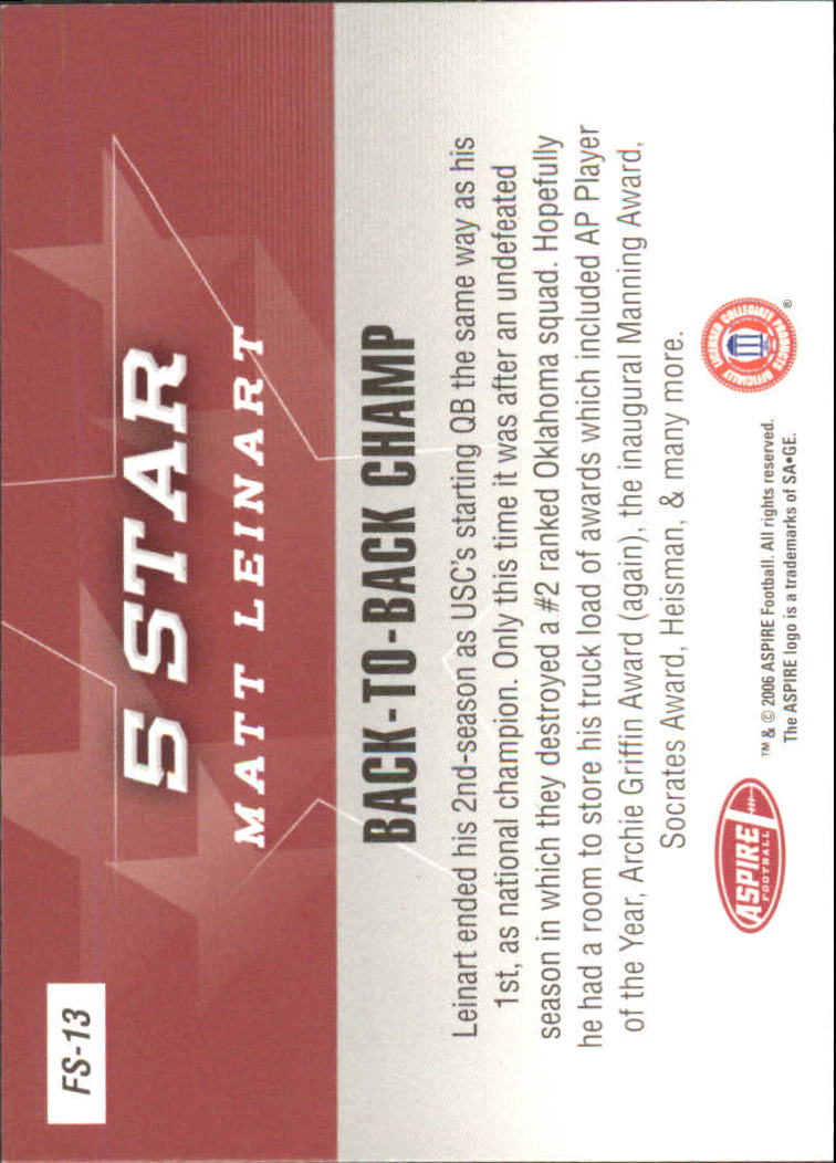2006 Aspire (Sage) Football "Insert and Promo" Cards - Picture 27 of 61