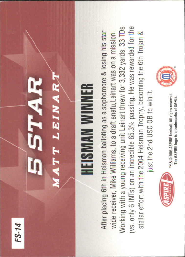 2006 Aspire (Sage) Football "Insert and Promo" Cards - Picture 29 of 61