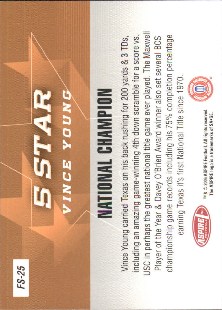 2006 Aspire (Sage) Football "Insert and Promo" Cards - Picture 51 of 61