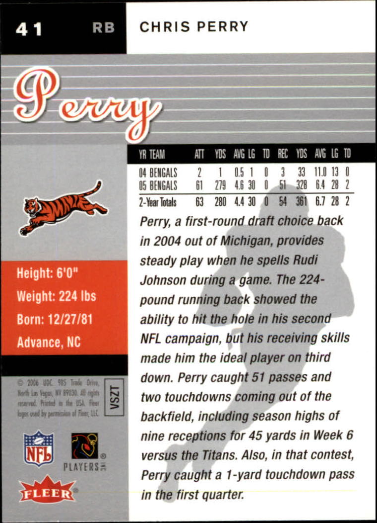 2006 Ultra #41 Chris Perry back image