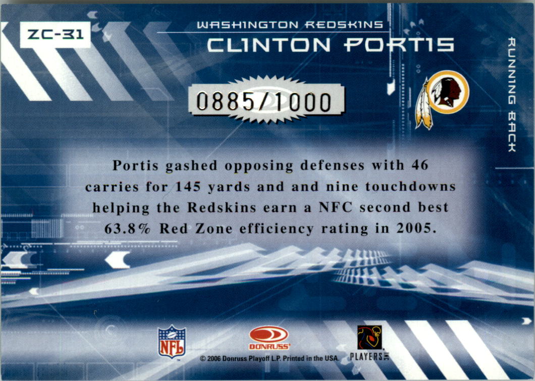 2006 Donruss Elite Zoning Commission Gold #31 Clinton Portis back image