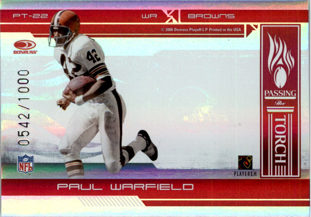 2006 Donruss Elite Passing the Torch Red #22 Braylon Edwards/Paul Warfield back image
