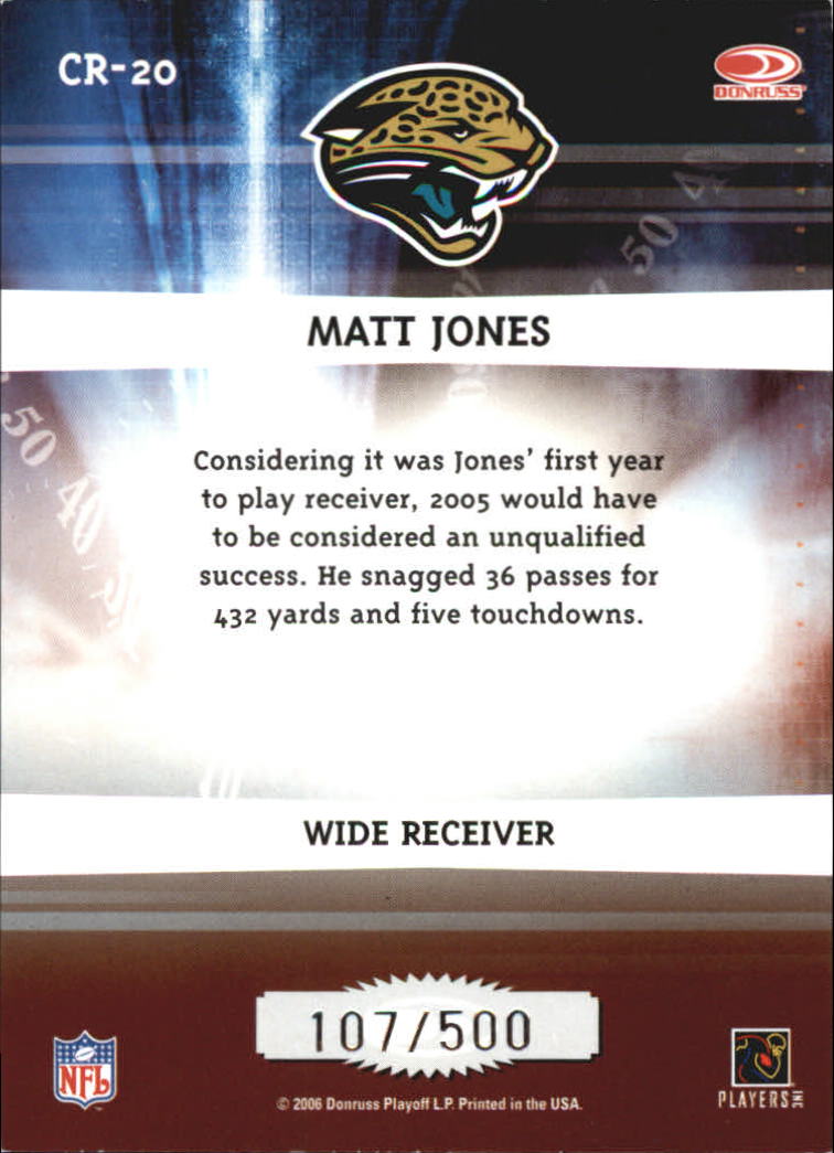 2006 Donruss Elite Chain Reaction Black #20 Matt Jones back image