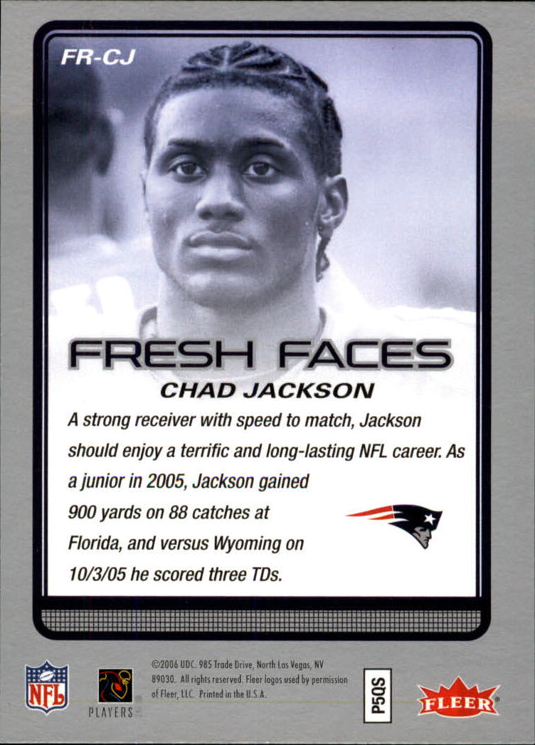 2006 Fleer Fresh Faces #FRCJ Chad Jackson back image