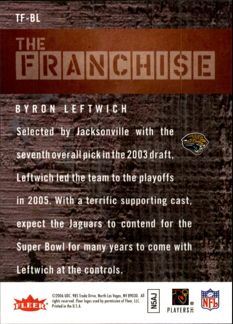 2006 Fleer The Franchise #TFBL Byron Leftwich back image
