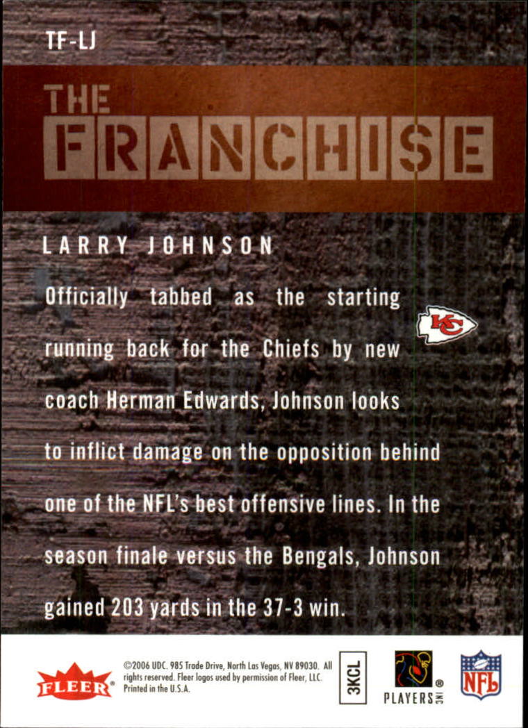 2006 Fleer The Franchise #TFLJ Larry Johnson back image