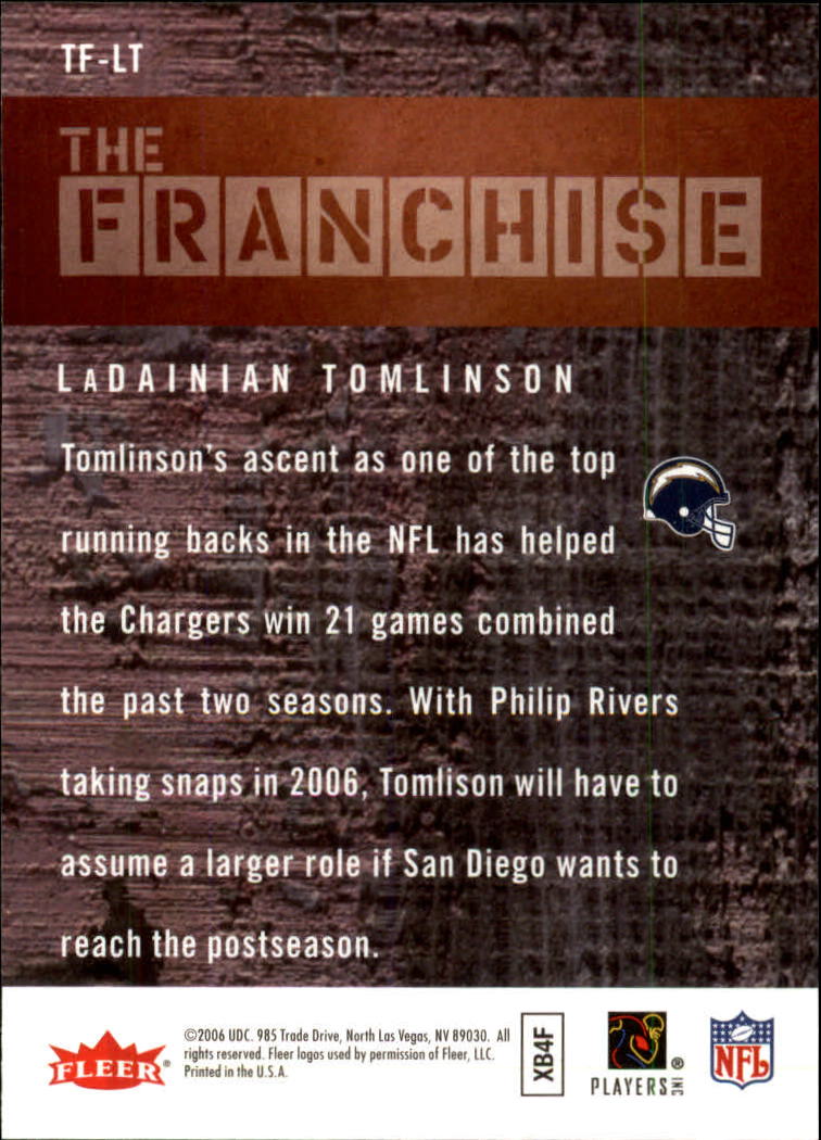 2006 Fleer The Franchise #TFLT LaDainian Tomlinson back image