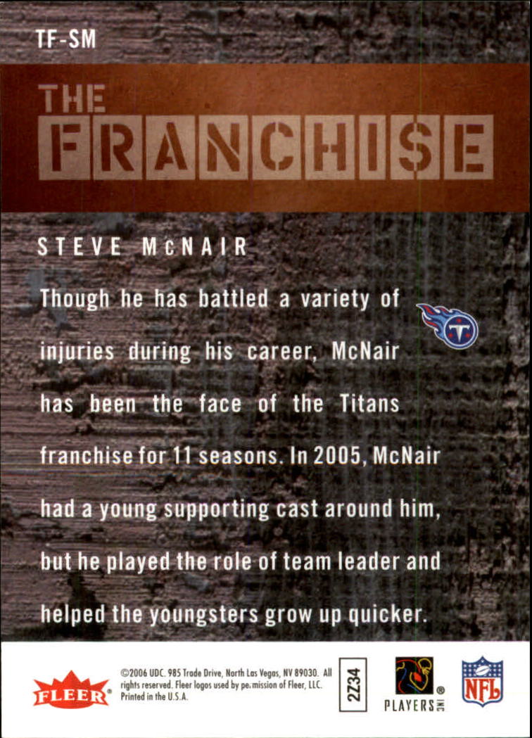 2006 Fleer The Franchise #TFSM Steve McNair back image