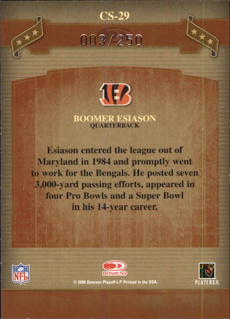 2006 Donruss Classics Classic Singles Silver #29 Boomer Esiason