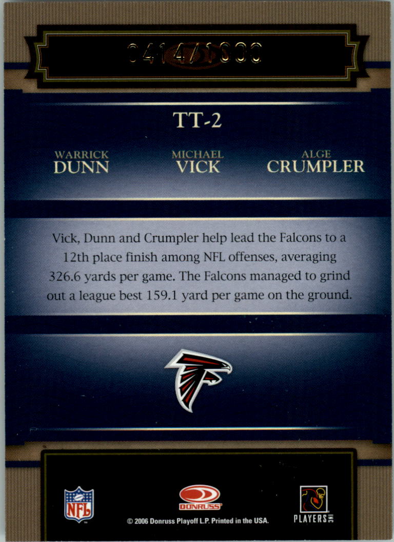 2006 Donruss Classics Timeless Triples Bronze #2 Dunn/Vick/Crumpler