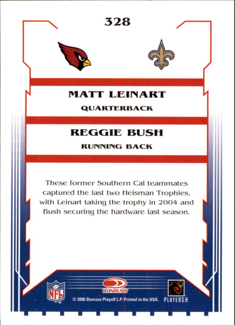 2006 Score #328 Matt Leinart/Reggie Bush back image