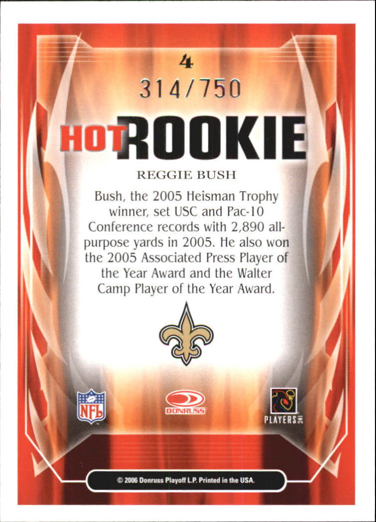 2006 Score Hot Rookies Scorecard #4 Reggie Bush back image