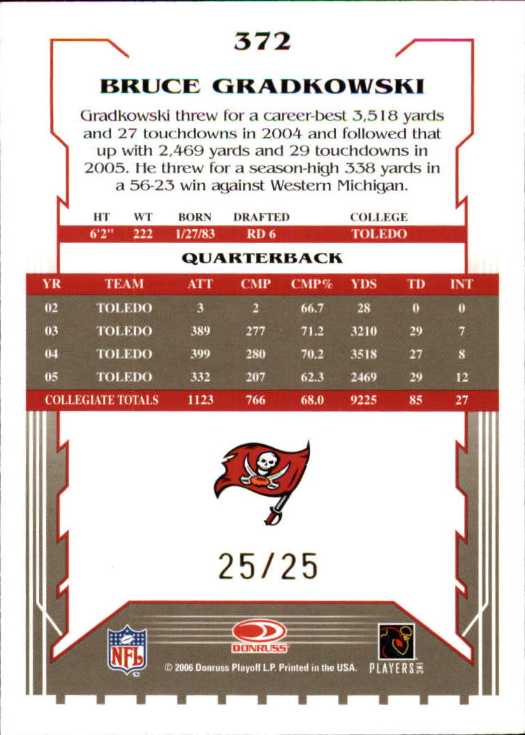 2006 Select Red #372 Bruce Gradkowski back image