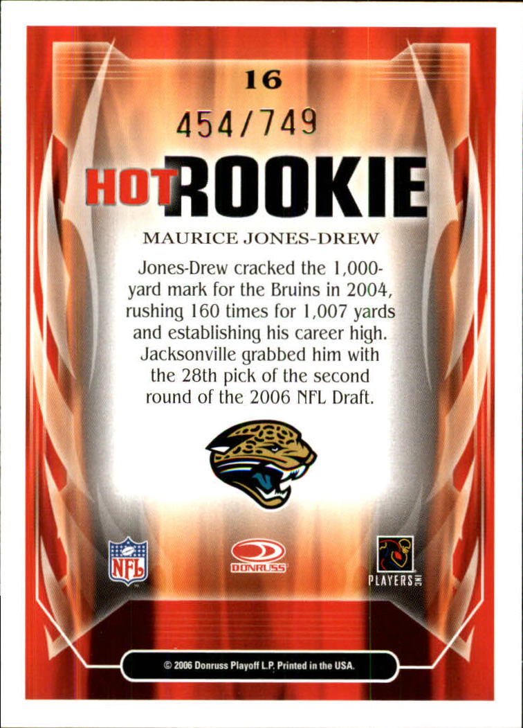 2006 Select Hot Rookies #16 Maurice Drew back image