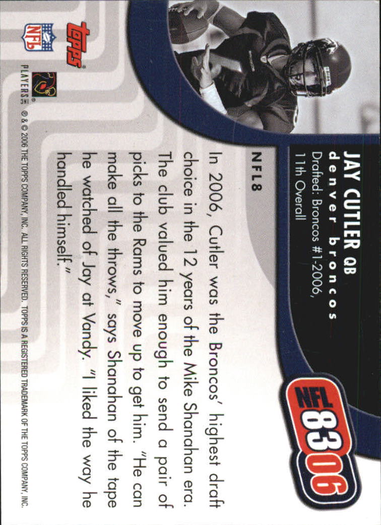 2006 Topps NFL 8306 #NFL8 Jay Cutler back image