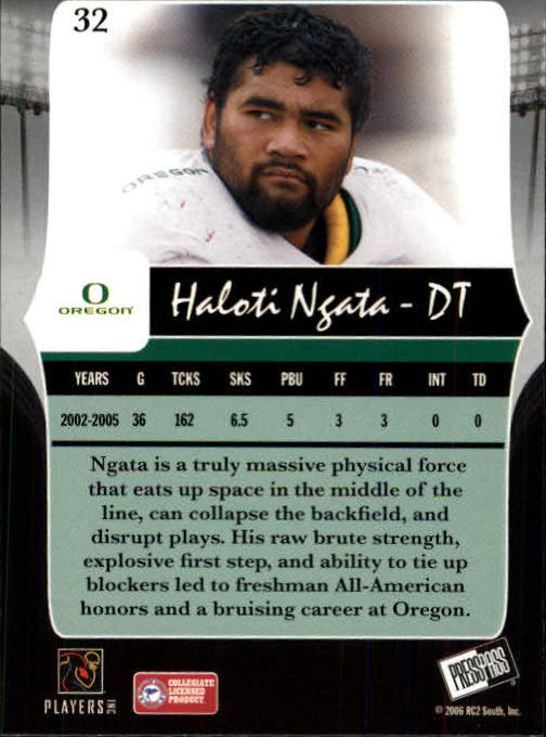 2006 Press Pass Legends #32 Haloti Ngata back image
