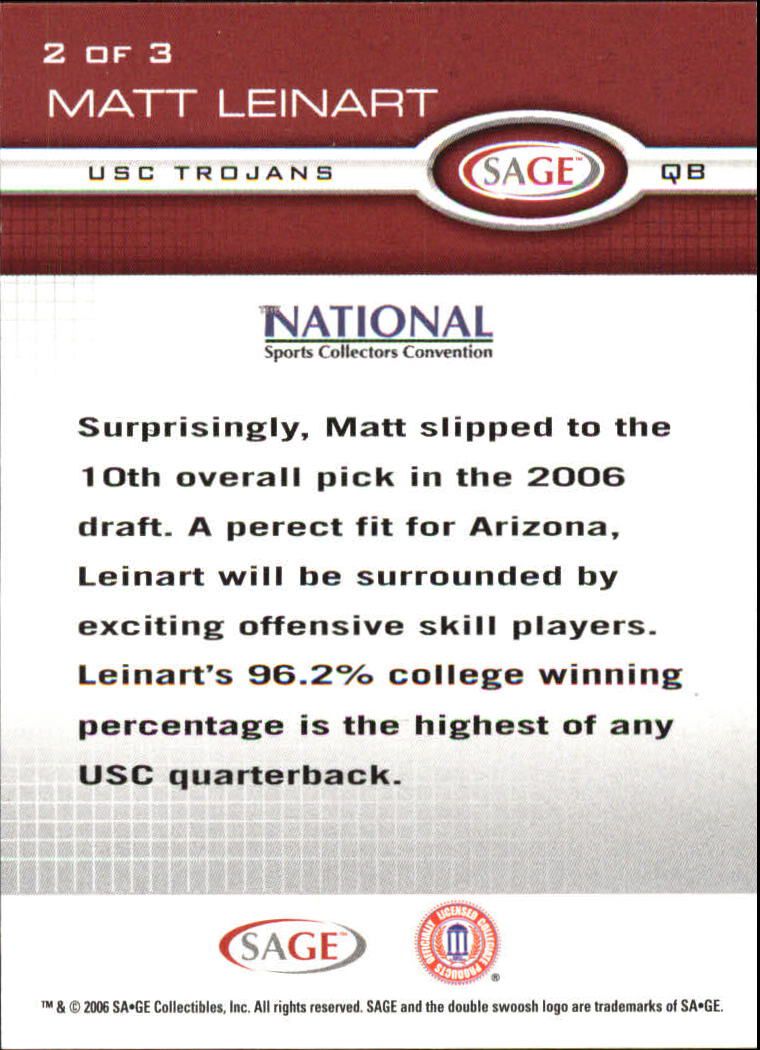 2006 SAGE Football Card Pick (Inserts)