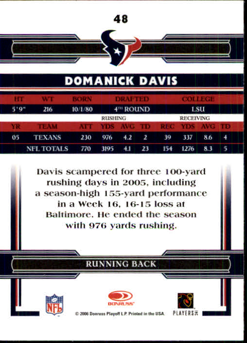 A3093- 2006 Donruss Threads Fb Carte 1-220 + Inserti -si Pick- 15 + Gratis US - Foto 93 di 317
