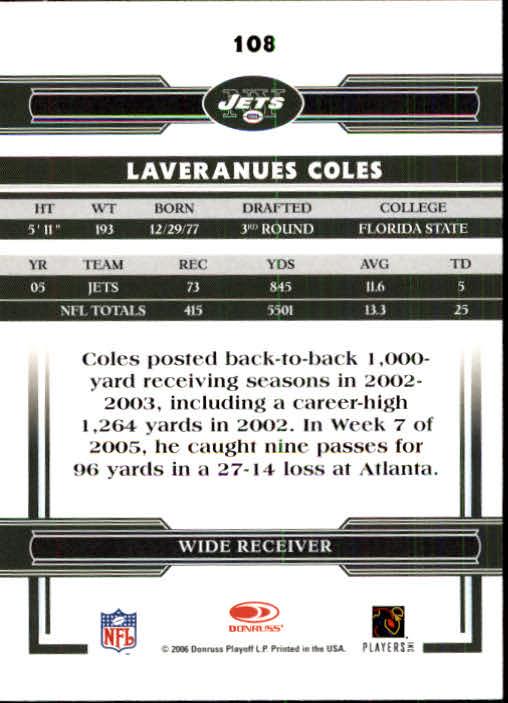 A3093- 2006 Donruss Threads Fb Carte 1-220 + Inserti -si Pick- 15 + Gratis US - Foto 209 di 317