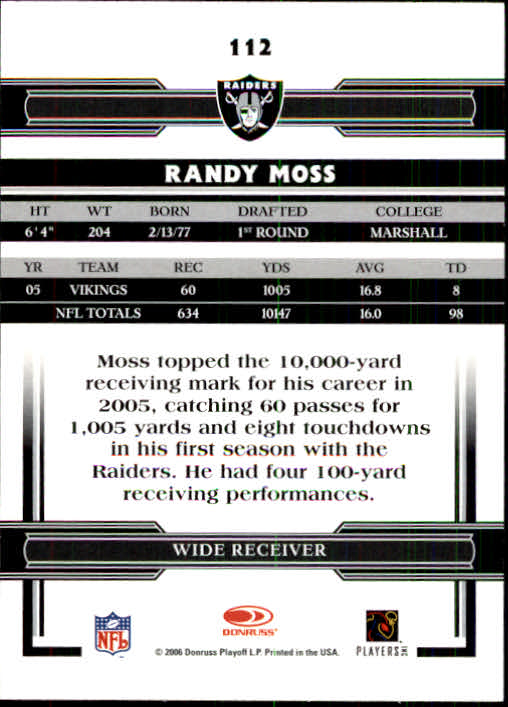A3093- 2006 Donruss Threads Fb Carte 1-220 + Inserti -si Pick- 15 + Gratis US - Foto 217 di 317