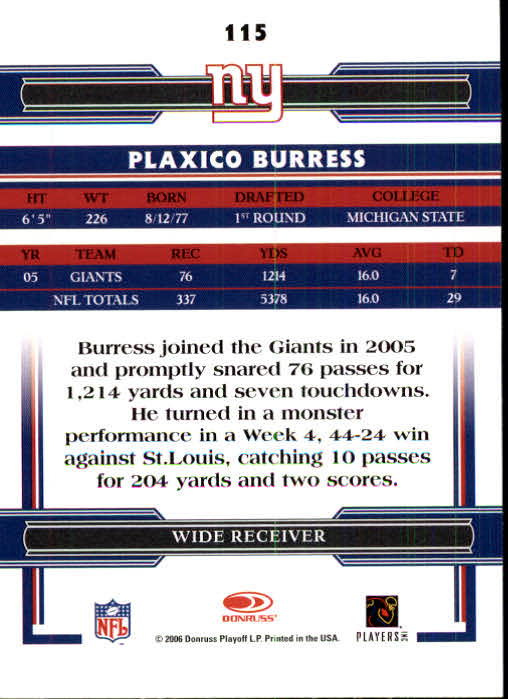 A3093- 2006 Donruss Threads Fb Carte 1-220 + Inserti -si Pick- 15 + Gratis US - Foto 223 di 317