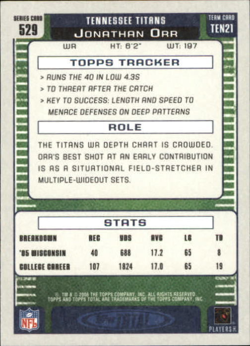 B1210- 2006 Topps Total FB Cards 401-556 +Inserts -You Pick- 15+ FREE US SHIP - Picture 220 of 336