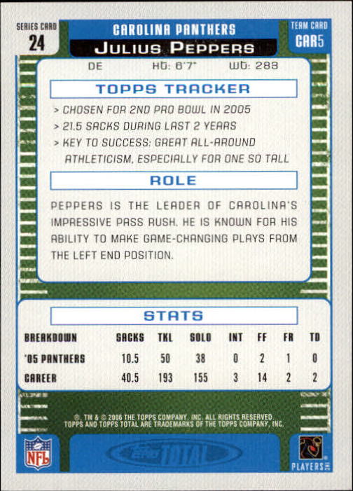 B1210- 2006 Topps Total FB Cards 401-556 +Inserts -You Pick- 15+ FREE US SHIP - Picture 272 of 336