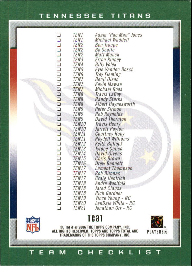 B1210- 2006 Topps Total FB Cards 401-556 +Inserts -You Pick- 15+ FREE US SHIP - Picture 328 of 336