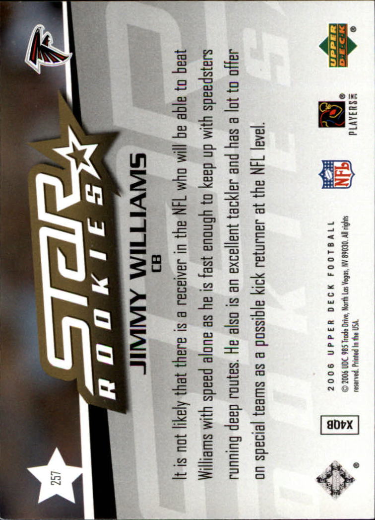 2006 Upper Deck #257 Jimmy Williams RC back image