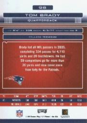 2006 Absolute Memorabilia #98 Tom Brady back image