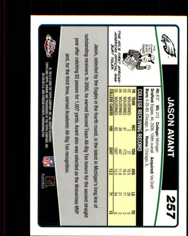 A0893- 2006 Topps Chrome FB Cards 251-275 +Inserts -You Pick- 15+ FREE US SHIP - Picture 61 of 317
