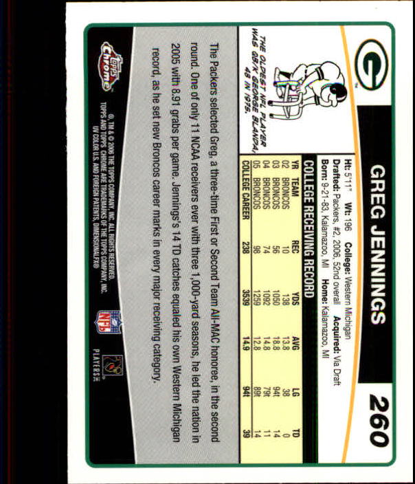 A0893- 2006 Topps Chrome FB Cards 251-275 +Inserts -You Pick- 15+ FREE US SHIP - Picture 207 of 317