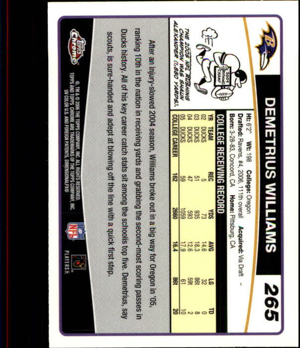 A0893- 2006 Topps Chrome FB Cards 251-275 +Inserts -You Pick- 15+ FREE US SHIP - Picture 73 of 317