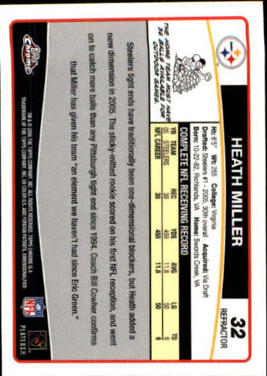 A0893- 2006 Topps Chrome FB Cards 251-275 +Inserts -You Pick- 15+ FREE US SHIP - Picture 131 of 317