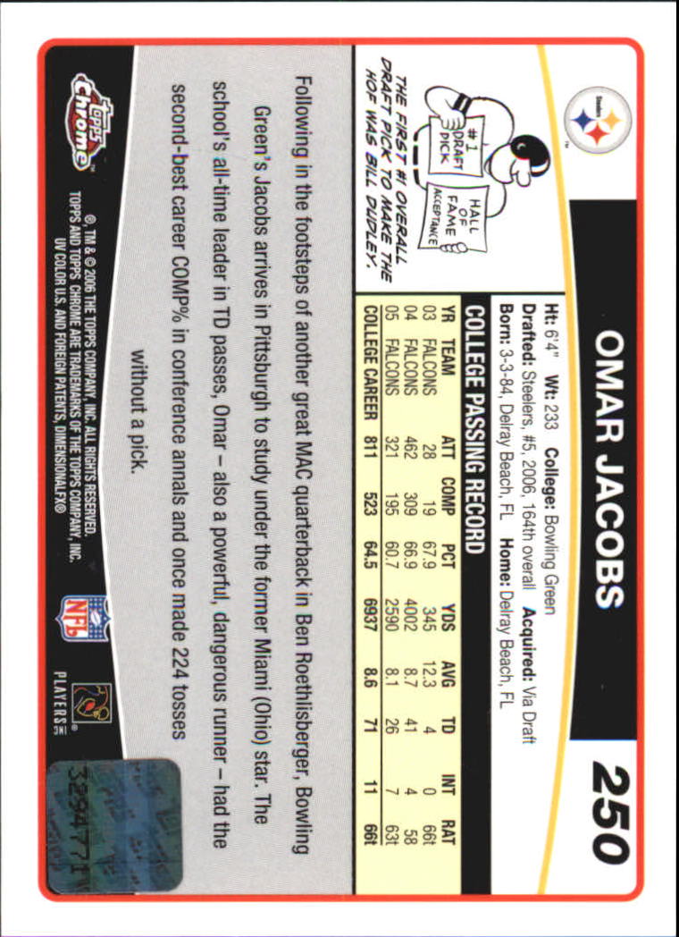 A0893- 2006 Topps Chrome FB Cards 251-275 +Inserts -You Pick- 15+ FREE US SHIP - Picture 315 of 317