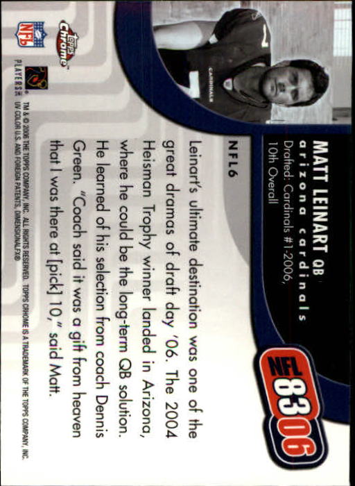 A0893- 2006 Topps Chrome FB Cards 251-275 +Inserts -You Pick- 15+ FREE US SHIP - Picture 3 of 317