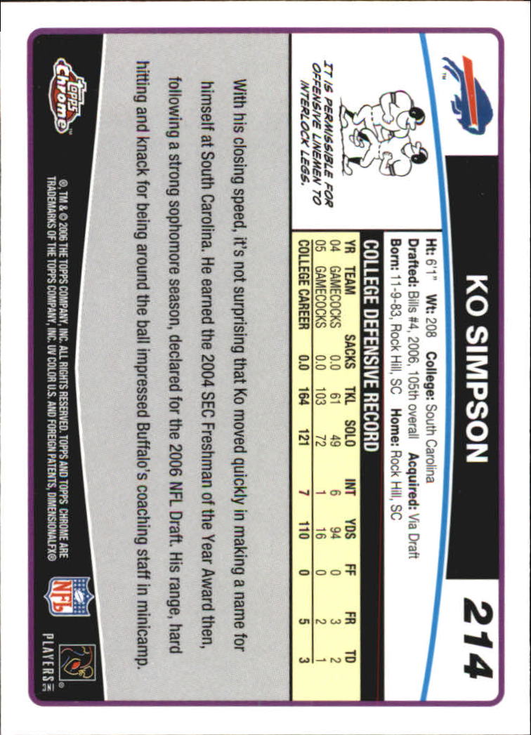 A0893- 2006 Topps Chrome FB Cards 251-275 +Inserts -You Pick- 15+ FREE US SHIP - Picture 235 of 317